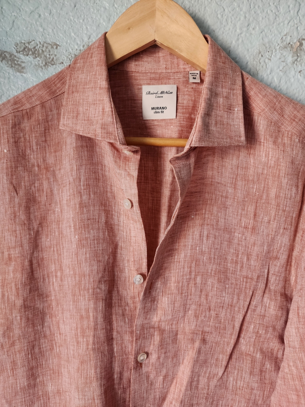 Baird McNutt Murano Slim Fit Linen Shirt - Dusty Orange